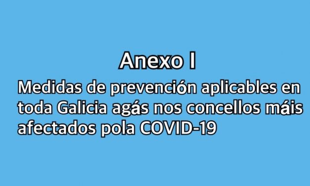 ANEXO I: Medidas de prevención aplicables en toda Galicia, agás nos concellos máis afectados polas medidas da Xunta